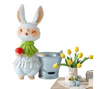 Figure Di Coniglio Di Pasqua - Decorazione Da Giardino Di Coniglio In Resina Vaso Di Fiori | Decorazioni Di Pasqua Carini Ornamenti Di Prato | 4.92x3.54x2.16 Pollici | Vaso Decorativo D'arte Della