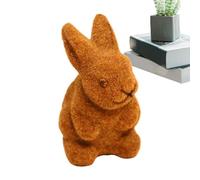 Figure di coniglio floccato, coniglio di Pasqua floccato, decorazione carina di coniglio sfocato, statua di coniglio pasquale in miniatura per soggiorno, ufficio, tavolo, scaffale, mobile TV