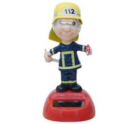 Figure di Danza Solare - Testa Mobile Del Pompiere Montata Su Veicolo, Pompiere Oscillante | Statuette Danzanti A Energia Solare, Novità Per Ufficio, Finestra, Decorazione Della Tua