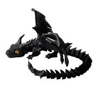 Figure di drago stampate in 3D da 30 cm con occhi e ali, flessibili articolate stampate in 3D con animali in cristallo da scrivania, figure di drago da tavolo, flessibile e snodabile da collezione per