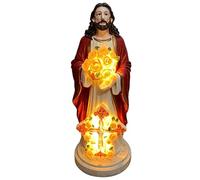 Figure di Gesù con resina LED Decorazione esterna | Jesus Statue per Esterni Piccole Figurine Adatte per Albero, Passerella, Prato, Camera da letto, Soggiorno, Ufficio, Campagna