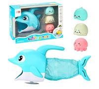 Figure di Pesce, Giocattoli da Bagno per Tutto-Piccoli, Rete da Pesca - Set di Giocattoli da Bagno, Giocattoli da Bagno per Bambini | Giocattoli Interattivi per Piscina Prescolare Senza