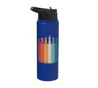 Figure Di Scacchi Vintage Scacchi A Scacchi Stainless Steel Insulated Water Bottle