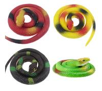 Figure di Serpenti Elastici in Gomma,Serpente di Gomma Elastico,Serpenti di Gomma Finti Realistici,Serpente Giocattolo Di Gomma,per Spaventare Gli Uccelli, Scherzi, Festa di Halloween,4 Pezzi