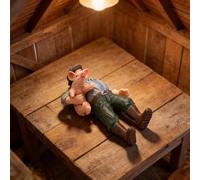 Figure di treno modello in scala HO, agricoltore dipinto e pastore in piedi persone, accessori per aziende agricole di simulazione in PVC per layout ferroviari e scene di diorama (ZQ711)