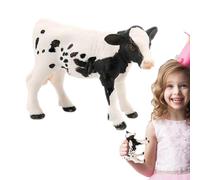 Figure di vitello giocattolo | Giocattoli realistici della mucca Holstein | Giocattolo educativo per l'apprendimento degli animali della fattoria, giocattolo della fattoria, decorazione del giardino d