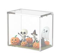 Figure Display Case, Dustproof Collectibles Showcase, Booster Box Organizer, Transparent Storage Cover, Stackable Exhibit Container, Home Use for Living Room Bedroom Study Table Closet Hobby Setup