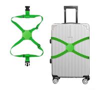 Figure-Eight, cinghie per bagagli da viaggio per valigie, cintura di sicurezza elastica regolabile con sgancio rapido, design incrociato per evitare scivolamenti e rotture (verde)