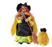 Figure gotiche - Statua di Halloween | Statua Vintage Spaventabile con Scopa per Soggiorno Camera Biblioteca Ingresso