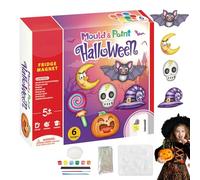 Figure in gesso per Halloween, per dipingere - Dì Y - & Ghost | Figure non dipinte con magnete | Dipingi il tuo kit di artigianato di Halloween per bambini, di feste, nudi in