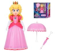 figure Principessa Peach film Super Mario Galaxy da 12,7cm con accessorio | Jakks Pacific, statuetta della Principessa Peach con ombrellino apribile e chiudibile, 10 punti di articolazione, 3+