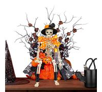 Figure scheletriche | Scheletro zucca in miniatura - Horror Halloween teschio finestra decorazione caminetti tavoli libreria ingresso esterno figure effetto visivo e realismo. SI