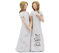 Figure Sorella | Love My Sisters Friends Forever | Statue di due donne | Your are The Sister I Got to Select | Sculture ornamento sorella | Figure scolpite dipinte a mano per Natale compleanno