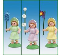 Figure Tutto L'Anno Biedermeiermädchen 3-teilig Altezza 7cm Nuovo Decorazione