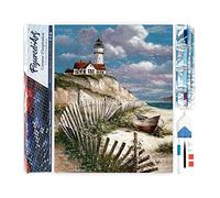 Figured'Art Diamond Painting Art 5D kit completo 40x50cm Tela Arrotolata Interamente da Ricoprire di Diamonds Quadrati - Mare - Pittura Diamante - Attività Creativa per Adulti