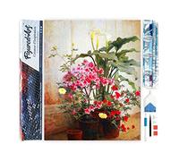 Figured'Art Diamond Painting Art 5D kit completo 40x50cm Tela Arrotolata Interamente da Ricoprire di Diamonds Quadrati - Side of Greenhouse, George Cochran Lambdin - Pittura Diamante