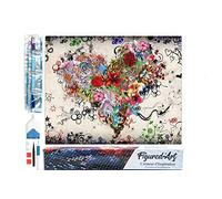Figured'Art Diamond Painting Art 5D kit completo 40x50cm Tela Arrotolata Interamente da Ricoprire di Diamonds Quadrati - Graffiti Del Cuore - Pittura Diamante - Attività Creativa per Adulti