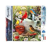 Figured'Art Diamond Painting Art 5D kit completo 40x50cm Tela Arrotolata Interamente da Ricoprire di Diamonds Quadrati - Uccelli In Giardino - Pittura Diamante - Attività Creativa per Adulti
