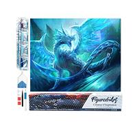 Figured'Art Diamond Painting Art 5D kit completo 40x50cm Tela Arrotolata Interamente da Ricoprire di Diamonds Quadrati - Drago - Pittura Diamante - Attività Creativa per Adulti