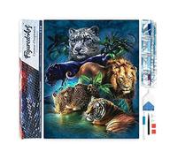 Figured'Art Diamond Painting Art 5D kit completo 40x50cm Tela Arrotolata Interamente da Ricoprire di Diamonds Quadrati - Animali Della Giungla - Pittura Diamante - Attività Creativa per Adulti