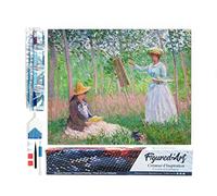 Figured'Art Diamond Painting Art 5D kit completo 40x50cm Tela Arrotolata Interamente da Ricoprire di Diamonds Quadrati - Nel bosco a Giverny, Monet - Pittura Diamante - Attività Creativa per Adulti