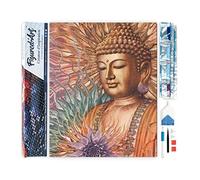 Figured'Art Diamond Painting Art 5D kit completo 40x50cm Tela Arrotolata Interamente da Ricoprire di Diamonds Quadrati - Buddha - Pittura Diamante - Attività Creativa per Adulti