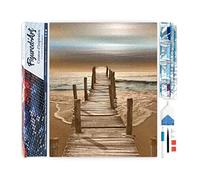 Figured'Art Diamond Painting Art 5D kit completo 40x50cm Tela Arrotolata Interamente da Ricoprire di Diamonds Quadrati - La Strada Per Il Mare - Pittura Diamante - Attività Creativa per Adulti
