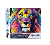 Figured'Art Diamond Painting Art 5D kit completo 40x50cm Tela Arrotolata Interamente da Ricoprire di Diamonds Quadrati - Leone pop art - Pittura Diamante - Attività Creativa per Adulti