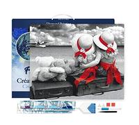 Figured'Art Diamond Painting Art 5D kit completo 40x50cm Tela già Incorniciata Interamente da Ricoprire di Diamonds Quadrati - Coppia Carina - Pittura Diamante - Attività Creativa per Adulti