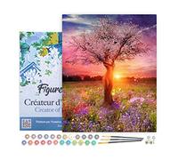 Figured'Art Dipingere con i Numeri con Telaio - Paint by Numbers Albero Con Corpo Femminile, Passatempo per Adulti, Kit Completo, Hobby Creativi - Quadri fai da te 40x50cm Tela Già Incorniciata