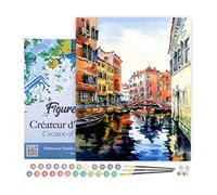Figured'Art Dipingere con i Numeri con Telaio - Paint by Numbers Venezia ad acquerello, Passatempo per Adulti, Kit Completo, Hobby Creativi - Quadri fai da te 40x50cm Tela Già Incorniciata