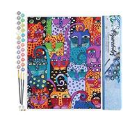 Figured'Art Dipingere con i Numeri - Paint by Numbers Disegno Di Gatti, Passatempo per Adulti, Kit Completo, Hobby Creativi - Quadri fai da te 40x50cm senza cornice