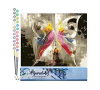 Figured'Art Dipingere con i Numeri - Paint by Numbers Farfalla Astratta Colorata, Passatempo per Adulti, Kit Completo, Hobby Creativi - Quadri fai da te 40x50cm senza cornice