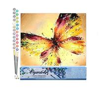 Figured'Art Dipingere con i Numeri - Paint by Numbers Farfalla Dai Colori Vivaci, Passatempo per Adulti, Kit Completo, Hobby Creativi - Quadri fai da te 40x50cm senza cornice