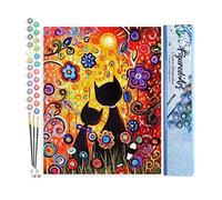 Figured'Art Dipingere con i Numeri - Paint by Numbers Gatti Cartoon, Passatempo per Adulti, Kit Completo, Hobby Creativi - Quadri fai da te 40x50cm senza cornice
