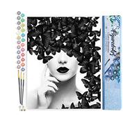 Figured'Art Dipingere con i Numeri - Paint by Numbers Graziosa Farfalla, Passatempo per Adulti, Kit Completo, Hobby Creativi - Quadri fai da te 40x50cm senza cornice