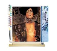 Figured'Art Dipingere con i Numeri - Paint by Numbers Gustav Klimt - Judith, Passatempo per Adulti, Kit Completo, Hobby Creativi - 40x50cm cornice in legno fai da te