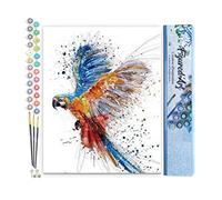 Figured'Art Dipingere con i Numeri - Paint by Numbers Pappagallo In Pieno Volo, Passatempo per Adulti, Kit Completo, Hobby Creativi - Quadri fai da te 40x50cm senza cornice