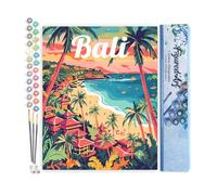 Figured'Art Dipingere con i Numeri - Paint by Numbers Poster di Viaggio a Bali, Passatempo per Adulti, Kit Completo, Hobby Creativi - Quadri fai da te 40x50cm senza cornice