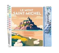 Figured'Art Dipingere con i Numeri - Paint by Numbers Poster di viaggio a Mont Saint-Michel, Passatempo per Adulti, Kit Completo, Hobby Creativi - Quadri fai da te 40x50cm senza cornice