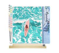 Figured'Art Dipingere con i Numeri - Paint by Numbers Ragazza tra le onde, Passatempo per Adulti, Kit Completo, Hobby Creativi - 40x50cm cornice in legno fai da te