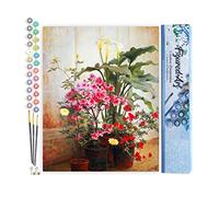 Figured'Art Dipingere con i Numeri - Paint by Numbers Side of Greenhouse - George Cochran Lambdin, Passatempo per Adulti, Kit Completo, Hobby Creativi - Quadri fai da te 40x50cm senza cornice