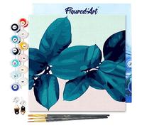 Figured'Art Mini Dipingere con i Numeri 20x20cm con Telaio - Paint by Numbers Foliage, Passatempo per Adulti, Kit Completo, Hobby Creativi - Quadri fai da te Tela Già Incorniciata