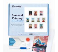 Figured'Art Mini Set Diamond Painting - Città del Mondo - Scatola Premium 10 tele da 15x18cm, Diamonds Quadrati Art 5D - Hobby Attività Creativa per Adulti