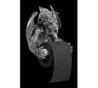 Figuren Shop GmbH Draghi Porta Carta igienica Argento - Statua Decorativa