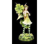 Figuren Shop GmbH Elfi Figura - Tanja con Vierblättrigen Quadrifoglio Scultura, Statua, Fata, Figura-Decorativa, Articolo Decorazione, H 19 CM