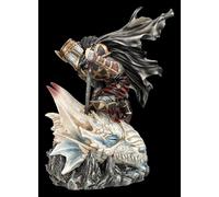 Figuren Shop GmbH Figura crociata - Ultimo sacrificio di San Giorgio - Decorazione fantasy dipinta a mano (34 cm) - Tales of Aurelion Collection - Idea regalo per gli appassionati di draghi e fantasy