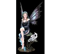 Figuren Shop GmbH Figura dell'elfo - Serapha, fata delle ombre e dei sogni - Decorazione fantasy dipinta a mano (56 cm) - Tales of Aurelion Collection - Idea regalo per amici della notte e dei sogni