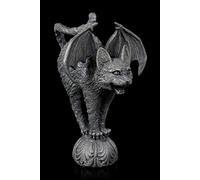 Figuren Shop GmbH Gargoyle Fantasy - Gatto con ali di pipistrello, dipinto a mano, altezza: 17,5 cm
