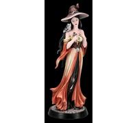 Figuren Shop GmbH Statuetta di strega - Calidra, custode della chiave, decorazione fantasy dipinta a mano (21 cm) - Tales of Aurelion Collection - Idea regalo per protezione e saggezza